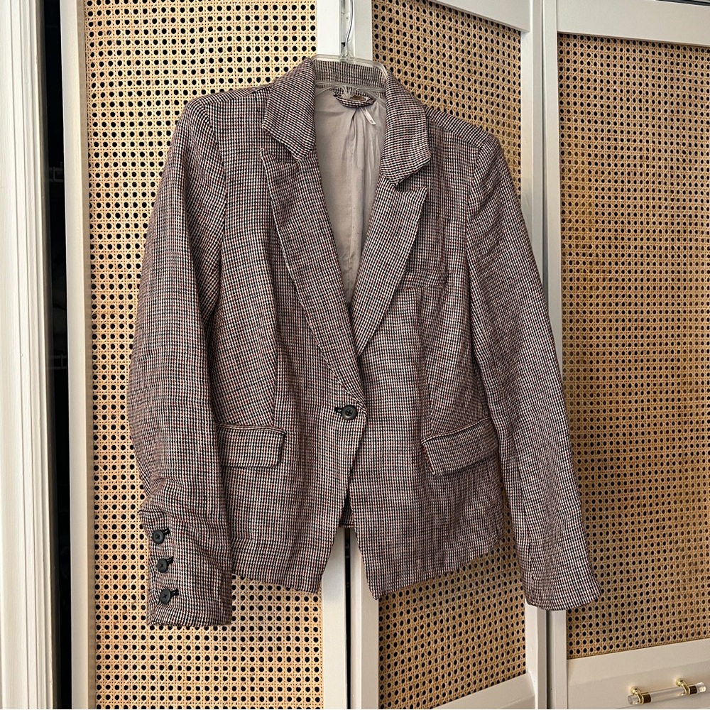 FREE PEOPLE PLAID BLAZER